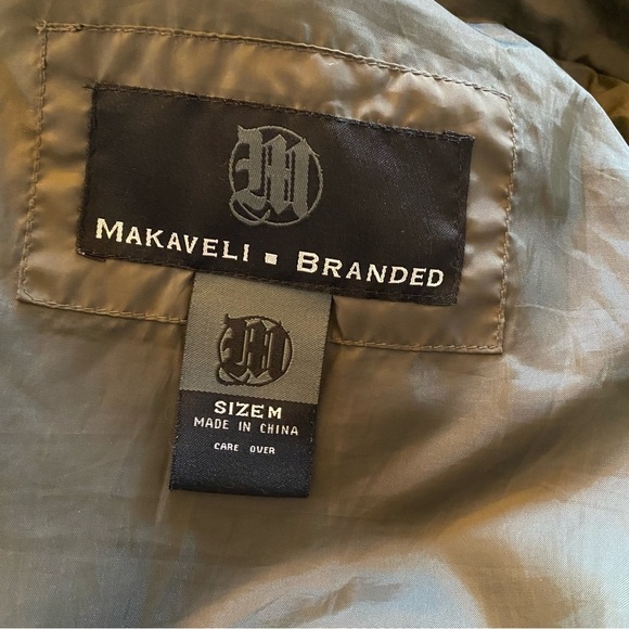 Vintage Y2K Makaveli Puffer Jacket Womens Size Medium Down Hooded Green Puffy - Picture 12 of 14